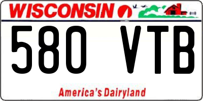 WI license plate 580VTB