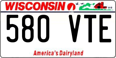 WI license plate 580VTE