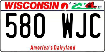 WI license plate 580WJC
