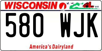 WI license plate 580WJK