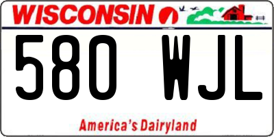 WI license plate 580WJL