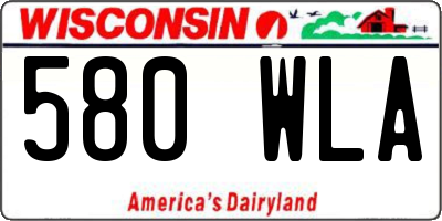 WI license plate 580WLA