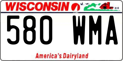 WI license plate 580WMA