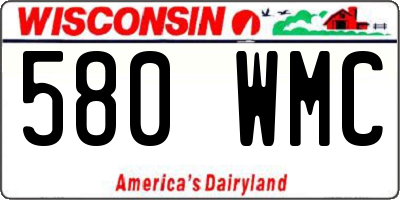 WI license plate 580WMC