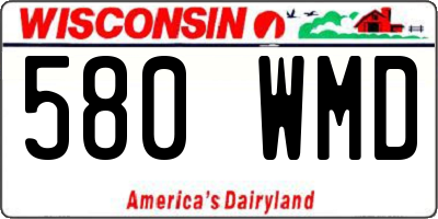 WI license plate 580WMD