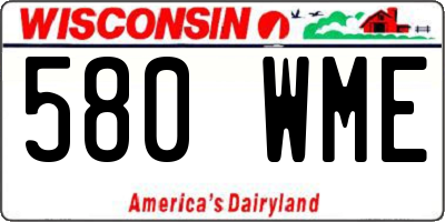 WI license plate 580WME