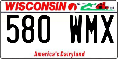 WI license plate 580WMX