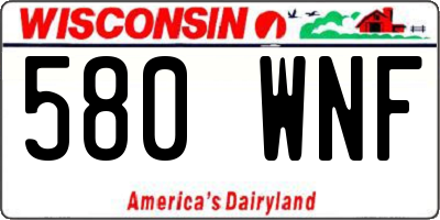 WI license plate 580WNF