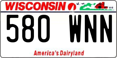 WI license plate 580WNN