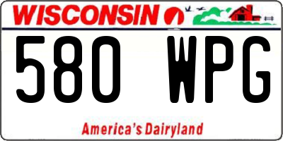 WI license plate 580WPG