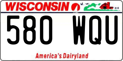 WI license plate 580WQU
