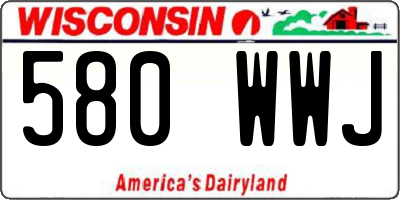 WI license plate 580WWJ