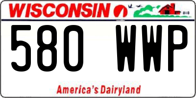 WI license plate 580WWP