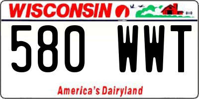 WI license plate 580WWT