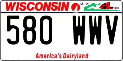 WI license plate 580WWV