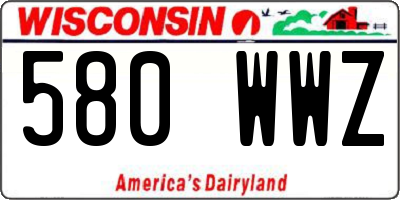 WI license plate 580WWZ