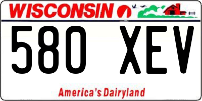 WI license plate 580XEV