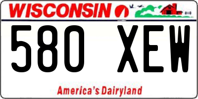 WI license plate 580XEW