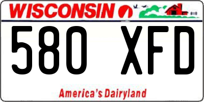 WI license plate 580XFD