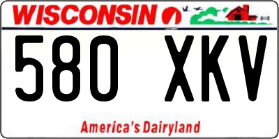 WI license plate 580XKV