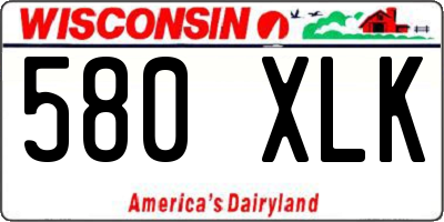 WI license plate 580XLK
