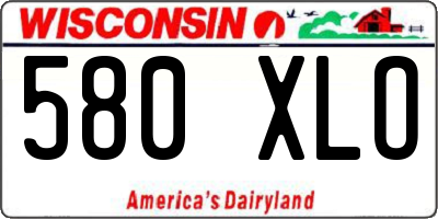 WI license plate 580XLO
