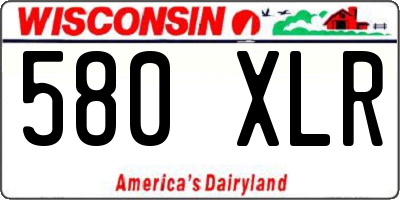 WI license plate 580XLR
