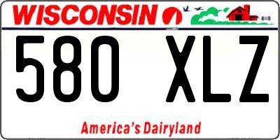 WI license plate 580XLZ