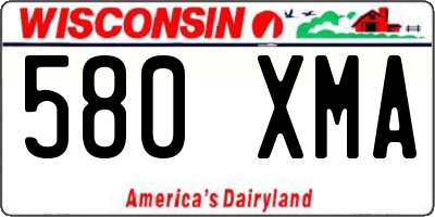 WI license plate 580XMA