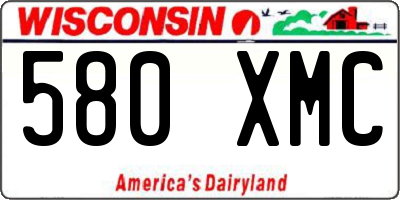 WI license plate 580XMC