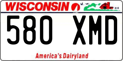 WI license plate 580XMD
