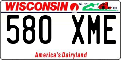 WI license plate 580XME