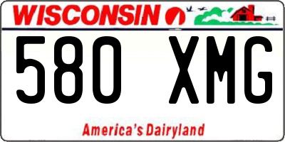 WI license plate 580XMG