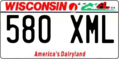 WI license plate 580XML