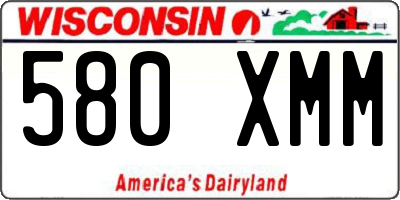 WI license plate 580XMM