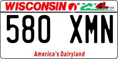 WI license plate 580XMN