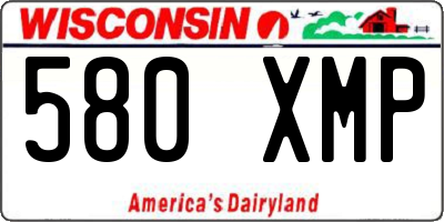 WI license plate 580XMP