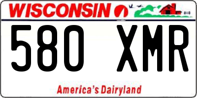 WI license plate 580XMR