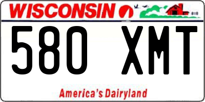 WI license plate 580XMT