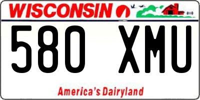 WI license plate 580XMU