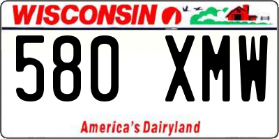 WI license plate 580XMW