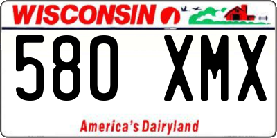WI license plate 580XMX