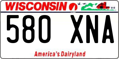 WI license plate 580XNA