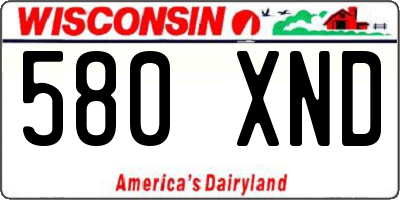 WI license plate 580XND