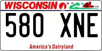 WI license plate 580XNE