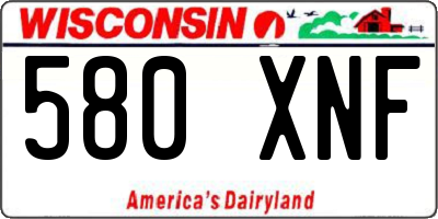 WI license plate 580XNF