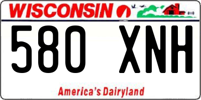 WI license plate 580XNH