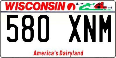 WI license plate 580XNM
