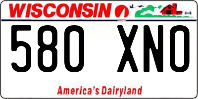 WI license plate 580XNO