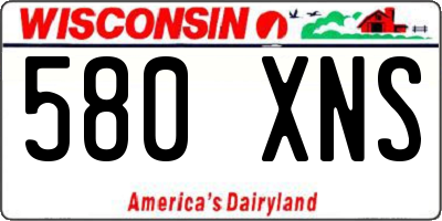 WI license plate 580XNS